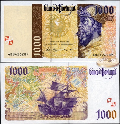 Португалия. 1000 эскудо (Unc) 1998