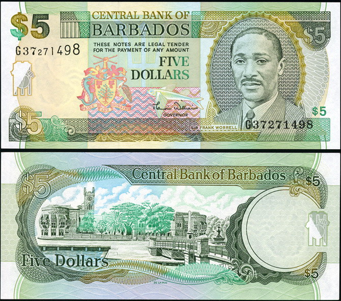 Барбадос. 5 долларов (Unc) 2000