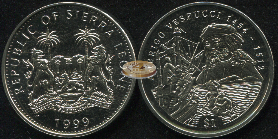 Сьерра Леоне. 1 доллар. 1999 (Unc)