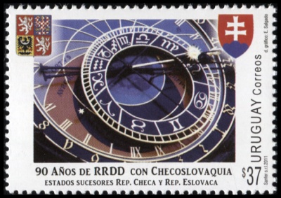 Уругвай. 2011. 90 лет дип. отношений между Уругваем и Чехословакией (Почтовая марка. MNH OG)