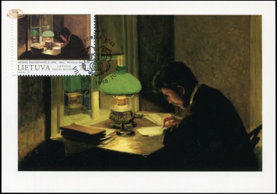 Литва. 1998. "Всю Ночь Напролет" [Антанас Жмуйдзинавичюс 1876-1966] (Картмаксимум. M)