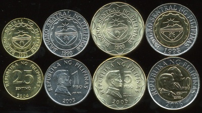 Филиппины. Набор №2 (4 монеты. 1 биметалл) 2003-05