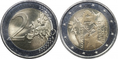 Словения Монета 2 евро. 2015 (Unc. Биметалл) 600 лет коронации Барбары Цилли