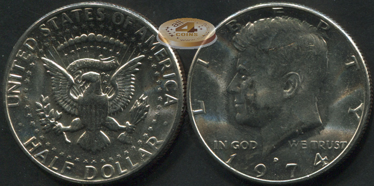 США. 1/2 доллара. 1974.D (Unc)