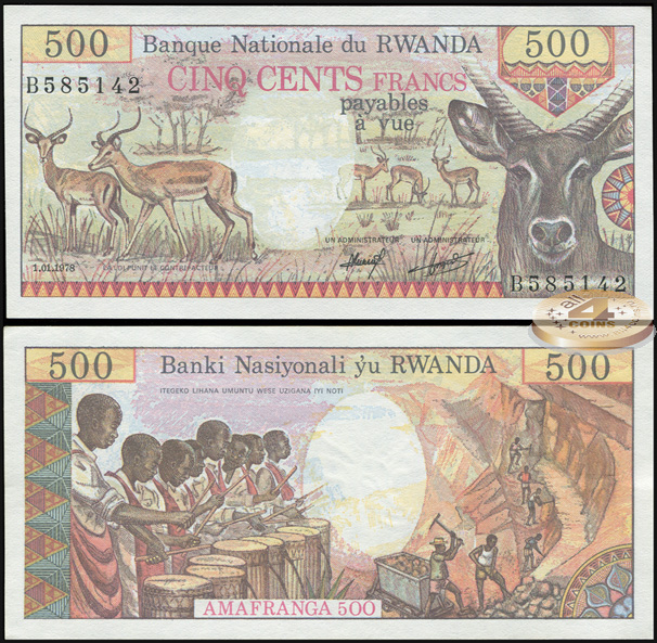 Руанда. 500 франков (Unc) 1978