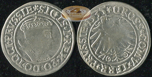 Речь Посполитая. Грошен. 1535 (aVF. Серебро)