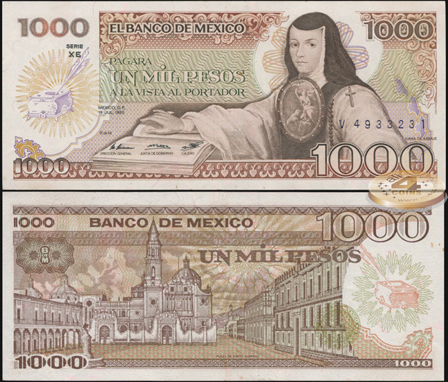 Мексика. 1000 песо (Unc) 1985