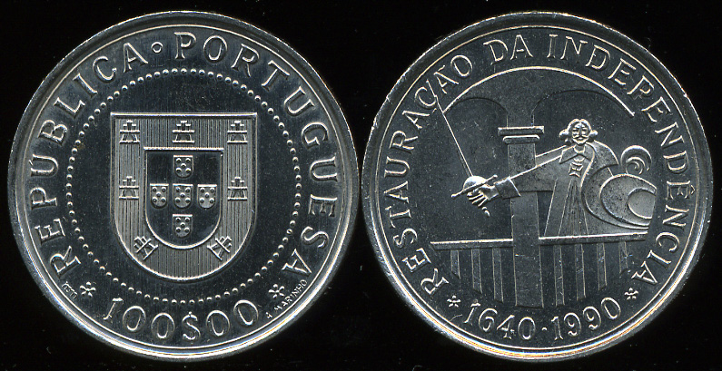 Португалия. 100 эскудо. 1990 (Unc)