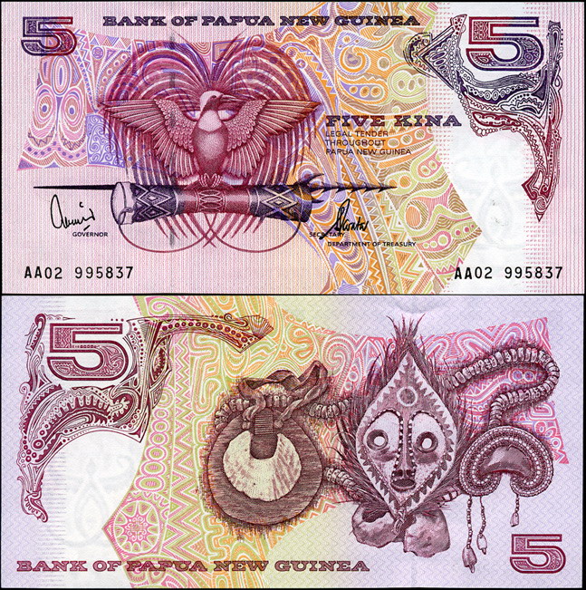 Папуа Новая Гвинея. 5 кина (Unc) 1992