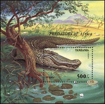 Танзания. 1995. Аллигатор (Блок. MNH OG)