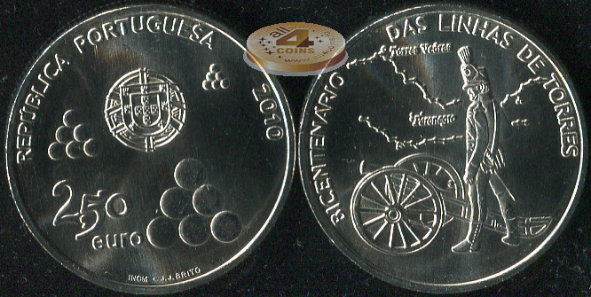 Португалия. 2.5 евро. 2010 (Unc)
