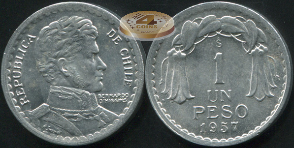 Чили. 1 песо. 1957 (Unc)