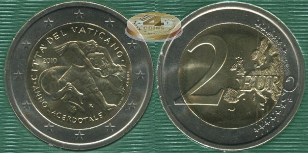 Ватикан. 2 евро. 2010 (Unc. Биметалл. Буклет)