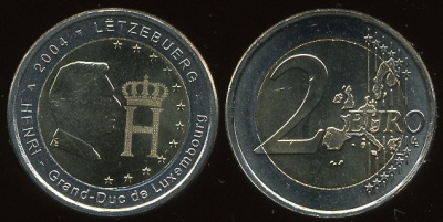 Люксембург. 2 евро. 2004 (Unc. Биметалл)