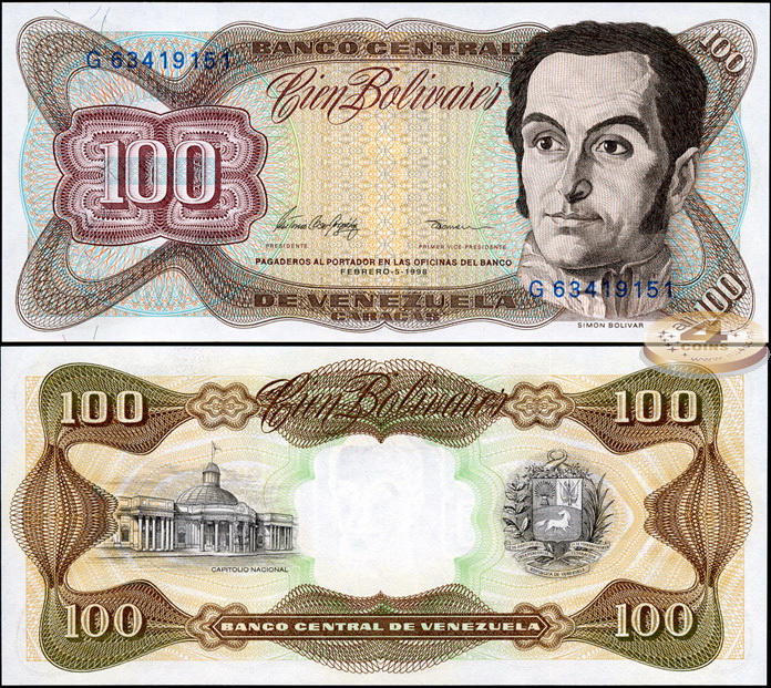 Венесуэла. 100 боливаров (Unc) 1998