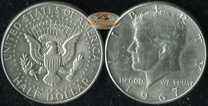 США. 1/2 доллара. 1967 (aUnc. Серебро)
