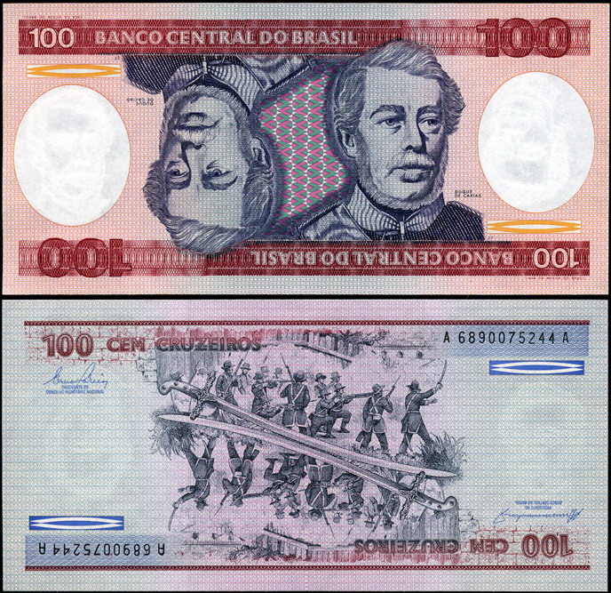 Бразилия. 100 крузейро (Unc) 1984