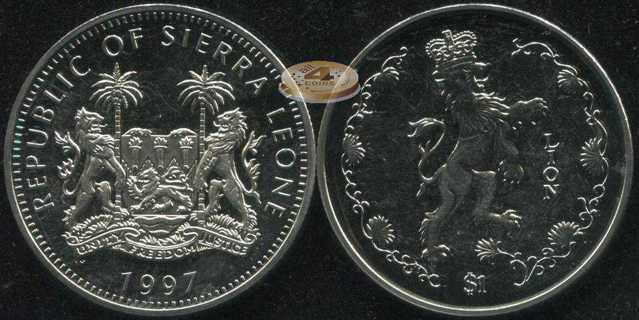 Сьерра Леоне. 1 доллар. 1997 (Unc)