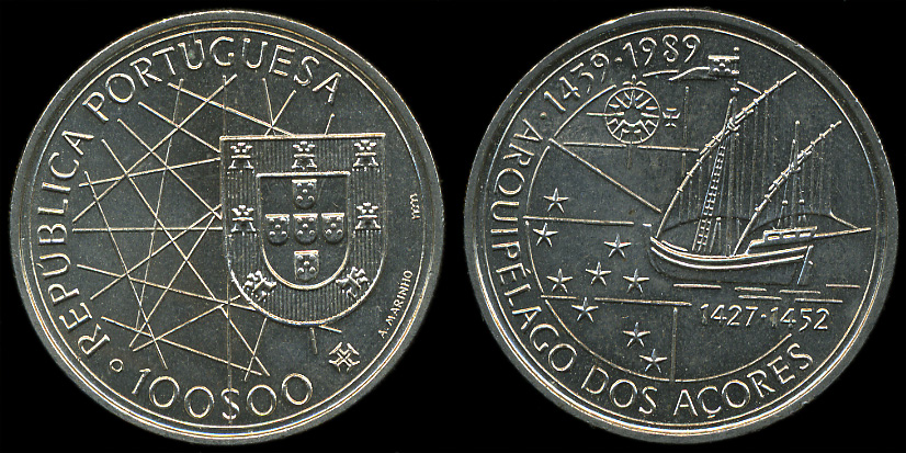 Португалия. 100 эскудо. 1989 (Unс)
