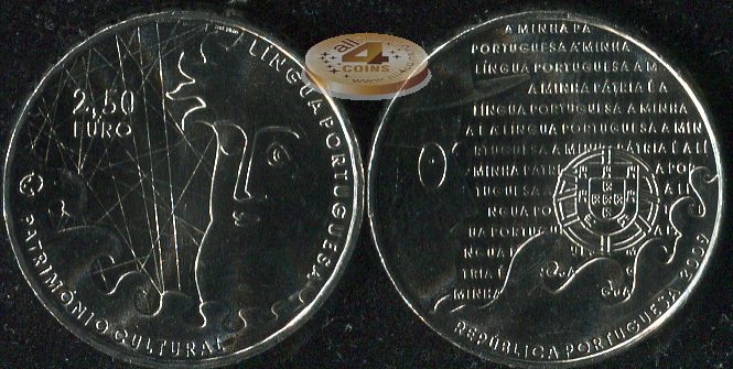 Португалия. 2.5 евро. 2009 (Unc)