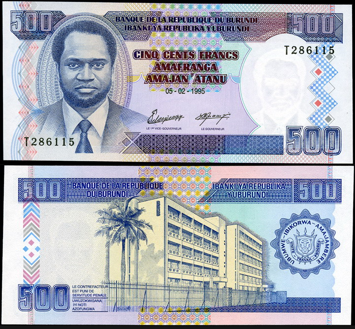 Бурунди. 500 франков (Unc) 1995