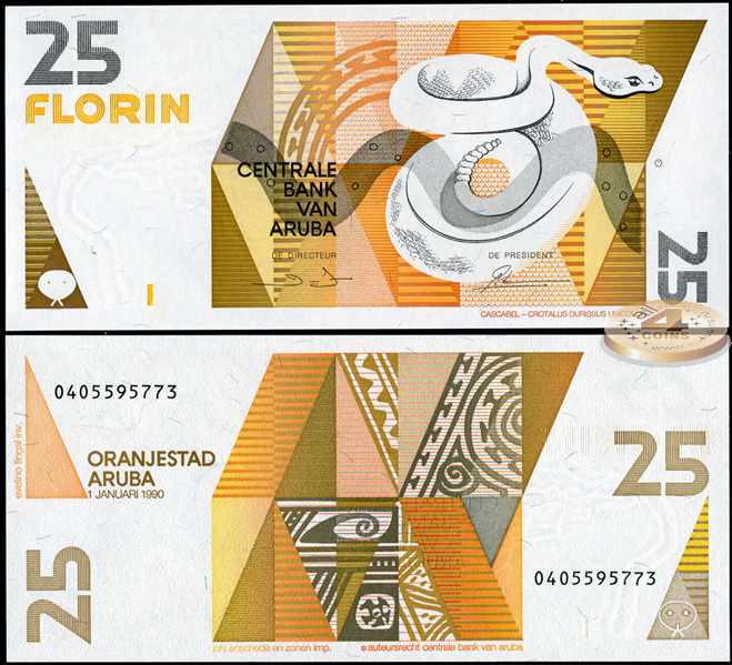 Аруба. 25 флоринов (Unc) 1990