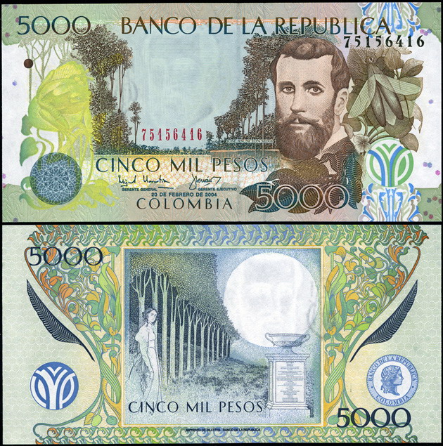 Колумбия. 5000 песо (Unc) 2004