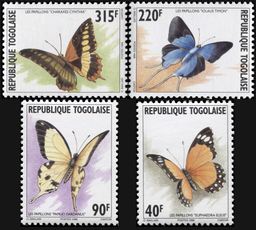 Того. 1996. Бабочки (Серия. MNH OG)