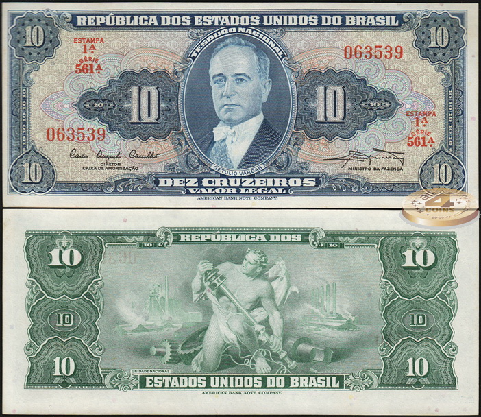 Бразилия. 10 крузейро (Unc) 1961
