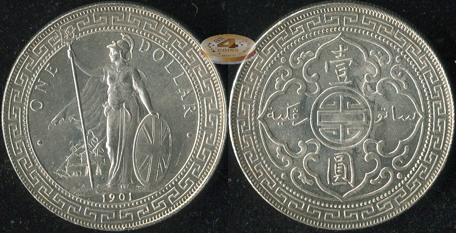 Великобритания. Торговый доллар. 1901 (Unc. Серебро)