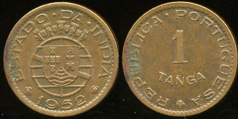 Португальская Индия. 1 танга. 1952 (XF)