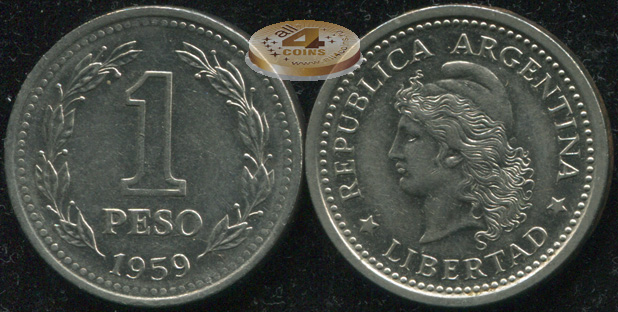 Аргентина. 1 песо. 1959 (XF)