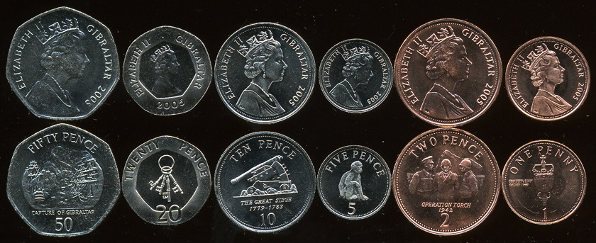 Гибралтар. Набор №4 (6 монет) 2005