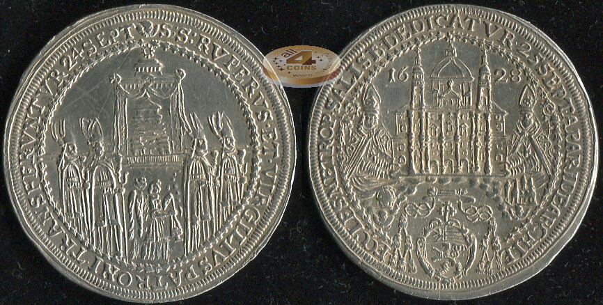 Австрия (Зальцбург). 1/2 талера. 1628 (aXF. Серебро)