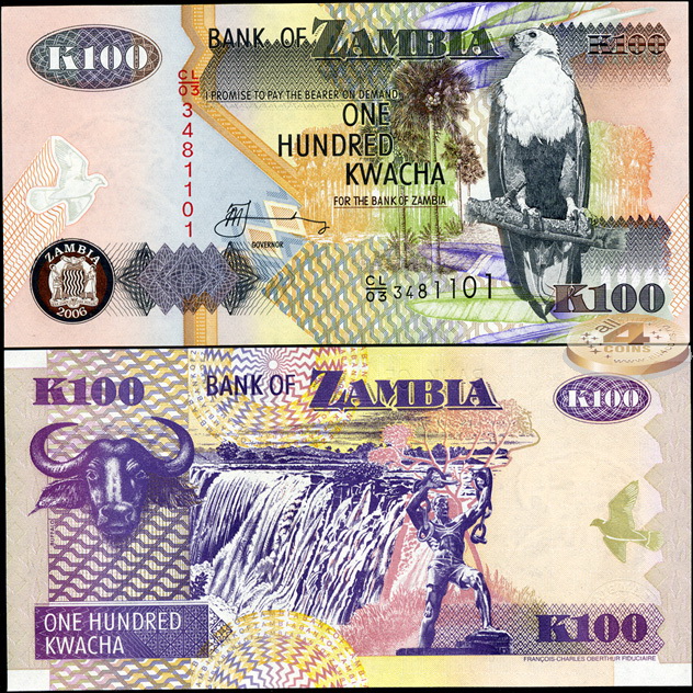 Замбия. 100 квача (Unc) 2006
