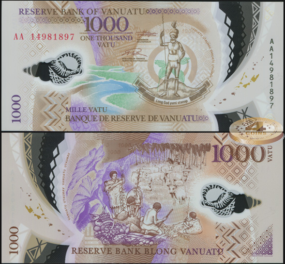 Вануату. 1000 вату (Unc. Пластик) 2014