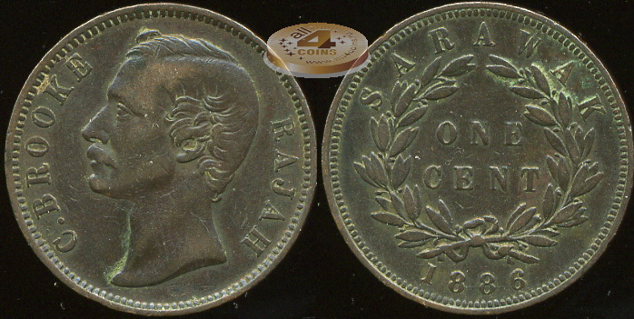 Саравак. 1 цент. 1886 (VF+)