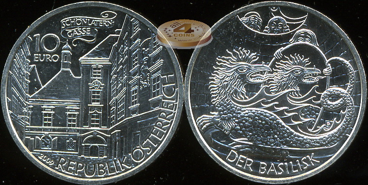 Австрия. 10 евро. 2009 (Unc. Серебро)