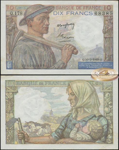 Франция. 10 франков (Unc) 1949