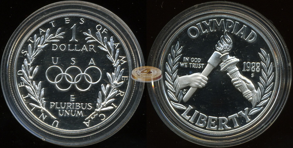 США. 1 доллар. 1988.S (Proof. Серебро)