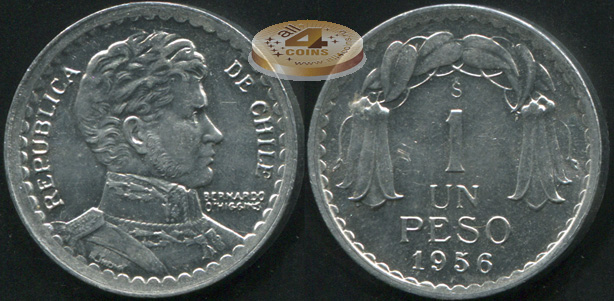 Чили. 1 песо. 1956 (Unc)