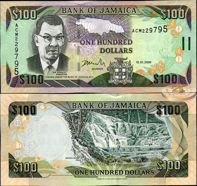 Ямайка. 100 долларов (Unc) 2006