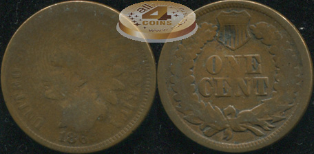 США. 1 цент. 1865 (aG/VG)