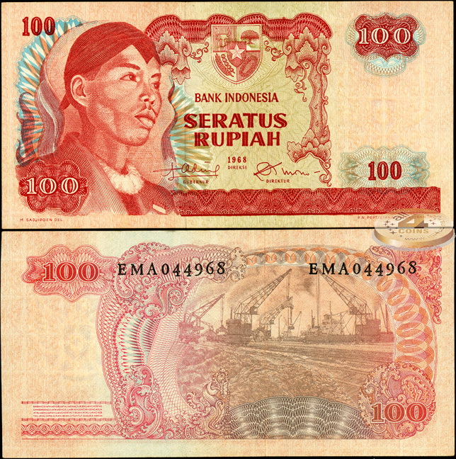 Индонезия. 100 рупий (Unc) 1968