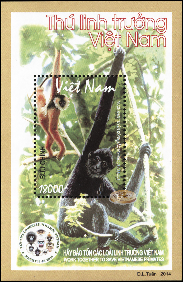Вьетнам. 2014. Вьетнамские приматы (Блок. MNH OG)