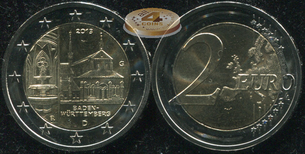 Германия. 2 евро. 2013.G (Unc. Биметалл)