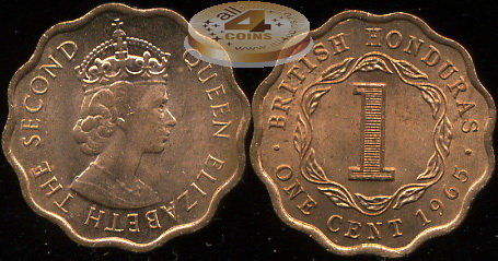 Британский Гондурас. 1 цент. 1965 (Unc)
