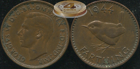 Великобритания. 1 фартинг. 1944. (XF)