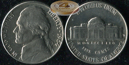 США. 5 центов. 1964.D (Unc)