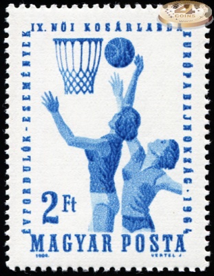 Венгрия. 1964. Чемпионат Европы по баскетболу среди женщин (Почтовая марка. MNH OG)